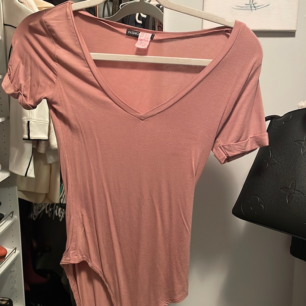 Blush bodysuit from Fashion Nova.